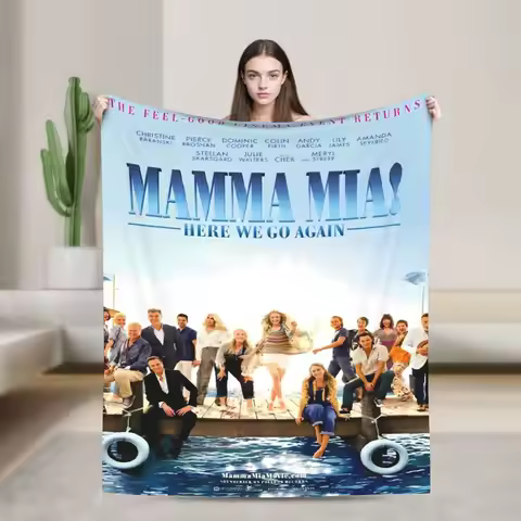 Mamma Mia! Here We Go Again Flannel Blanket Romantic Comedy Soft Warm Throw Blanket for Outdoor Trav