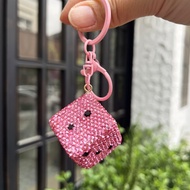Acrylic diamond-encrusted dice keychain simulation dice bag pendant
