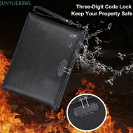 JUNYUE88WL Code Lock Fireproof Document Bag, Heat-resistant Waterproof Zipper Cash Pouch, Wear-resis