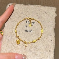 【ks1118.my】 Bracelet古法黄金色葫芦盘缠手链女新中式复古镶钻流苏diy仿珍珠花朵手 【0901GzcPTHX2J】