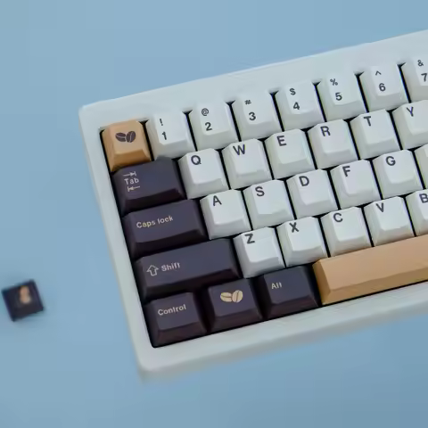 GMK Coffee Keycaps, 134 Keys Keycaps Cherry Profile DYE-SUB Personalized GMK Keycaps For Mechanical 