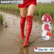 Cultivation boots, farming boots, waterproof rubber boots, Truong Son red rubber implant boots