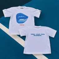 Cupids Shop Boxy Cropped Blue Lips Tshirt