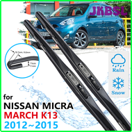 JKBSL ใบปัดน้ำฝนด้านหน้าสำหรับ Nissan March Micra K13 2012 2013 2014 2015ทำความสะอาดกระจกหน้ารถที่อุปกรณ์แปรงหน้าต่าง