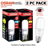 2 PC PACK | OSRAM LED VALUE STICK TRUWAVE | 10W=20W | E27 | FROSTED | Warm White/ Daylight