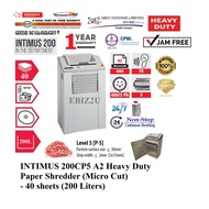 INTIMUS 200CP5 A2 Heavy Duty Paper Shredder (Micro Cut) - 40 sheets (200 Liters) (non stop, Micro Cut, Paper Shredder