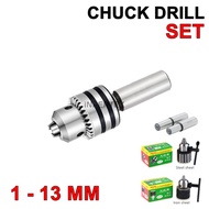Paket Chuck Drill 1 - 13 mm B16 Set Kepala Bor 13mm Arbor Sleeve Straight Shank
