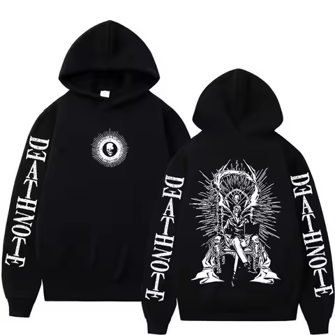 Y2K Anime Death Note Hoodies Yagami Light L·Lawliet Gothic Sweatshirt Men Women Clothing Fashion Lon