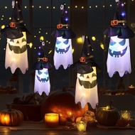 Halloween Decoration LED Lantern Pumpkin Lantern Wizard Hat Hanging Light Ghost String Light Ghost F