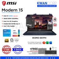 MSI Modern 15 B12MO-697PH Intel i5 1235U 16GB Intel Iris XE Graphics 512GB SSD 15.6" IPS FullHD Wind