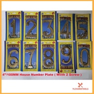 4''-100MM BRASS HOUSE NUMBER PLATE/ LETTER PLATE