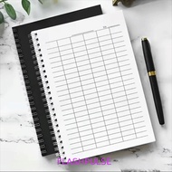FLASHPULSE Spiral Bound Notebook, Sturdy Cover Universal Line Pages Financial Record Book, Blank Gri
