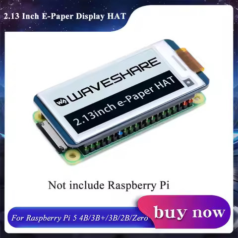2.13inch E-Paper Eink Display Screen Extension HAT Starter Kit for RPI Raspberry Pi 0 Zero 2 W WH 2W