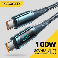 Essager USB Type C To USB C Cable 100W/5A PD Fast Charging Charger Wire Cord For Macbook Xiaomi Sams