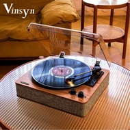 Vinsyn Desktop Vinyl Player Wireless Bluetooth Turntable with Speaker Turntable Player Vinyl Record 