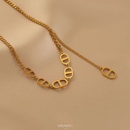 MATA Visimary -K222 Necklace TITANIUM Gold Springs Trending Elegant Korean Style