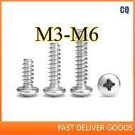 Phillips Pan Head Self Tapping Screw/304 stainless steel flat end M3/M3.5/M4/M5/M6 * L3-50mm 【CQ-MB-