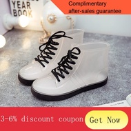 YQ61 Jelly Transparent Non-Slip Fashion Waterproof Shoes Rain Shoes Rain Boots Rubber Shoes Shoe Cover Woolen Cotton Rub