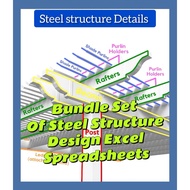 Bundle Set  Of Steel Structure Design Excel  Spreadsheets