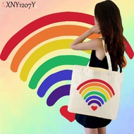Thai Gay Rainbow Printed Canvas Bag Large Capacity 19