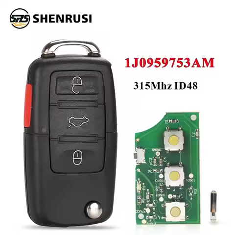 SHENRUSI 1J0959753AM Car Remote Key for VW Beetle Golf Passat Jetta 315Mhz ID48 1J0 959 753 AM 5FA00