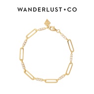 Wanderlust + Co Link Topaz 14K Gold Vermeil Bracelet 14K Gold Plated Hypoallergenic Shower-safe Jewe