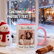1PC Personalized Photo And Text Mug, Customizable Coffee Cup With Your Favorite Images And Words, Un