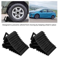 turbobo 2Pcs Wheel Chock Universal Anti-slip Black Rubber Tire Stopper for Car