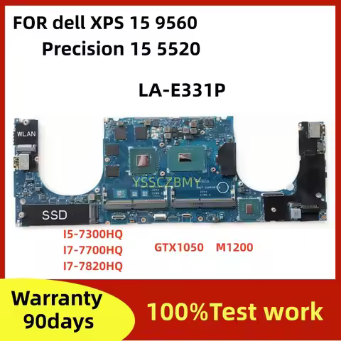LA-E331P FOR dell XPS 15 9560 / Precision 15 5520 Laptop Motherboard GTX1050 M1200 4GB Mainboard