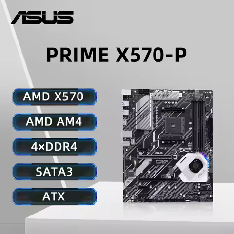 ASUS PRIME X570-P Motherboard Supports 5500 5600X 5700X 5800X3D CPU 4xDDR4 5100MHz 128GB NVME M.2 HD