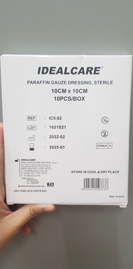 IDEALCARE Paraffin Gauze Dressing Sterile 10s