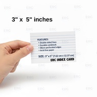 ERC Index Card: 1/2 1/4 1/8 inches, White Ruled Double Sided Lines Tabs 3x5 4x6 5x8 Blank Ring Color