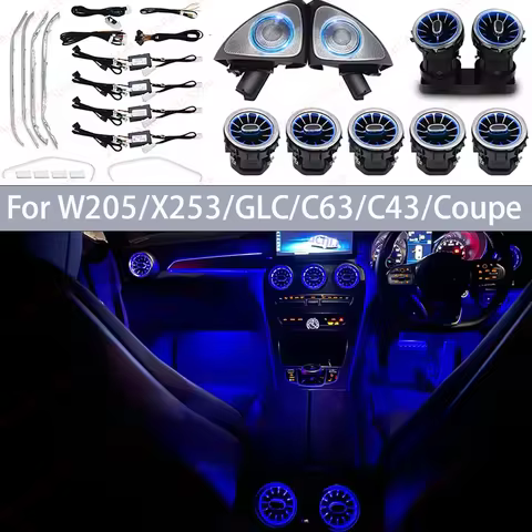 Ambient Lights For Mercedes Benz W205 AMG C GLC Class Coupe C43 C63 X253 Air Vent Nozzle Speaker Cov