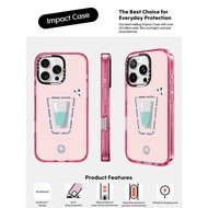 CASECASE X Drink Water Case Pink Fizz Color Clear Hard Magnetic suction Impact Case For Apple IPhone