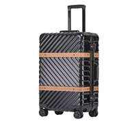 กระเป๋าเดินทาง รุ่น WESTERN อลูมิเนียมเฟรม ดีไซน์หนังคาด [รับประกัน 3 ปี] แบรนด์แท้ VOYAGE LUGGAGE