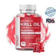 Krill Oil 1000mg Gummy With Omega 3 Epa Dha Astaxanthin Dha Brain Kid Supplement
