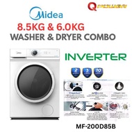 Midea Washer Dryer MF200D85B Combo 2 in 1 Washer (8.5kg) & Dryer (6kg) Front Loading Washing Machine