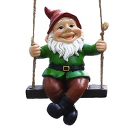 Garden Gnome Ornaments Outdoor Decorations Hanging Statue Swinging Gnome Home Garden Art Decorations