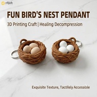 3D-Printed Bird's Nest Push Toy – Bird's Nest Button Keychain Stress-Relief Toy