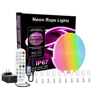 cod 24V RGBIC Neon Light LED Smart Neon Rope Light Outdoor Waterproof Remote & App Control Music Syn