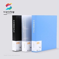 SUYOUMY Transparent Folder, Plastic Office Document Binder File Folder, D-shaped 2 Holes Lever Arch 