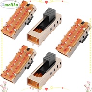 MOLIHA 5pcs Micro Slide Switch, 4 Position SS-24E01 Toggle Switch, Miniature Vertical 10P 2P4T 5mm T