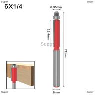 Super 6mm 1/4 "Shank Flush Trim Router Bits end Mill สำหรับตัดแต่งไม้ยาว cutt