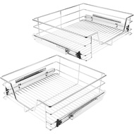 2Telescopic Drawer56cm suitable for kitchen cabinets，2Built-in drawer with guide rails，Chrome Plated