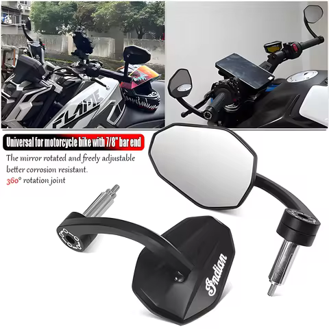 For Indian FTR 1200 S FTR1200 Carbon / Rally Chief VINTAGE Scout Motorcycle Bar End Mirrors Retro Ha