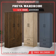 Furnituremart.sg Limato Series 2/3 Door Wardrobe in 3 Colors Available