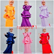 budak ROG baju kurung 2023🔥Raya sell kanak kanak perempuan baju kurung size2/12year Kain como crape 
