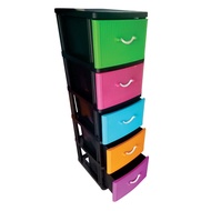5 Tier DIY Drawer Cabinet Multipurpose Cabinet Drawer Plastic Drawer Storage Cabinet/ Laci/ Almari Baju/ Clothes Cabinet
