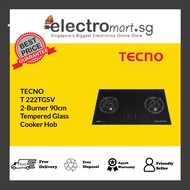 TECNO T 222TGSV 2-Burner 90cm  Tempered Glass  Cooker Hob