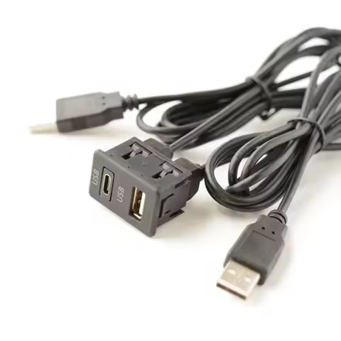 Auto Dashboard Extension Cable with USB Type-C Panel Flush Mount Extension Cable Car Power Equipment